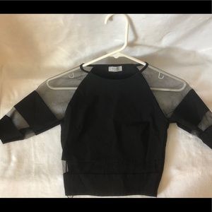 Tobi Mesh-panel crop top